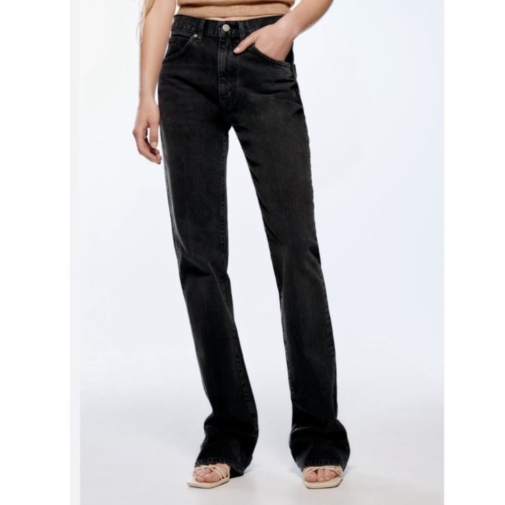 NWT Zara The Mia Pant Black Bootcut Denim Jeans 10